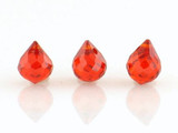 9x7mm Orange Cz Faceted Briolettes, 3 Count