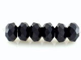 8mm Black CZ Faceted Rondelles, 6 Count