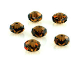 8mm Brown CZ Faceted Rondelles, 6 Count