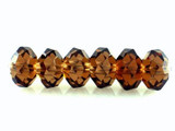 8mm Brown CZ Faceted Rondelles, 6 Count