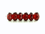 8mm Garnet CZ Faceted Rondelles, 6 Count
