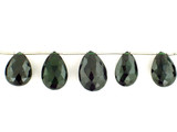 11 Count Graduated  Green Cz Faceted Pear