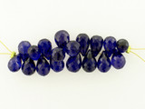 8-10mm Blue Cubic Zirconia Faceted Briolettes, 18 Count
