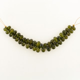 40 Count 6-9mm Olive Green Cubic Zirconia Faceted Briolettes