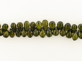 40 Count 6-9mm Olive Green Cubic Zirconia Faceted Briolettes