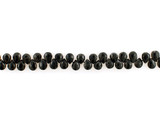 5-7mm Black Cubic Zirconia Long Faceted Pears, 35 Count