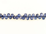 Graduated Blue Cubic Zirconia Long Faceted Pears, 42 Count