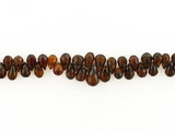 Graduated Brown Cubic Zirconia Faceted Briolettes, 49 Count
