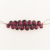 14 Count Graduated Plum Cubic Zirconia Faceted Long Pear