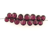 14 Count Graduated Plum Cubic Zirconia Faceted Long Pear