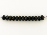 6mm Black Cubic Zirconia Faceted Rondelles, 13 Count