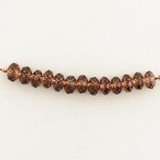 6mm Brown Cubic Zirconia Faceted Rondelles, 13 Count