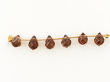 7x5mm Brown Cubic Zirconia Faceted Briolettes, 6 Count