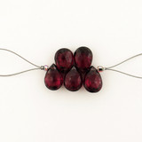 5 Count Varied Size Plum Cubic Zirconia Faceted Long Pears