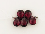 5 Count Varied Size Plum Cubic Zirconia Faceted Long Pears