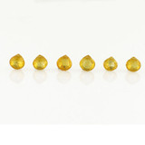 6 Count 7x7mm Yellow CZ Faceted Pears