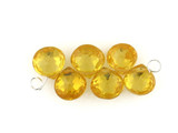 6 Count 7x7mm Yellow CZ Faceted Pears