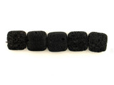 30mm Black Lava Rock Squares, 5 Count