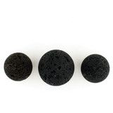 20-25mm Black Lava Rock Round Set, 3 Count