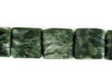 14mm Seraphinite Polished Squares, 9 Count
