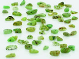 Graduated Gaspeite Polished Chips And Pebbles, Approx 135 Count