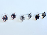 8.4x11.7mm Assorted Metals Vignette Earrings with Titanium Post, 1 Pair