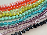 6mm Assorted Colors Czech Glass Lucerna Bicones, 25 Count