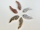 28x10mm Assorted Metals Guardian Angel Wing Charms, 1 Count