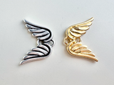 16x10mm Assorted Metals Guardian Angel Wing Connector, 1 Count