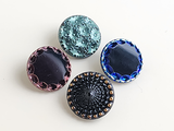 18x18mm Assorted Colors Vintage Czech Glass Buttons, 1 Count