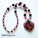 55x43mm Small Mystery Cut, Shape, and Color Kind Heart Agate Pendant, 1 Count